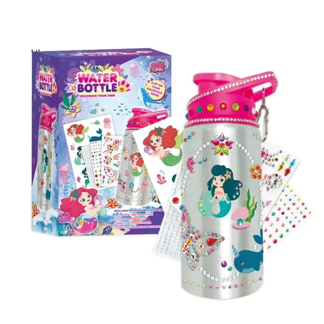 زجاجة ماء التزيين بنفسك – تصميم حورية البحر