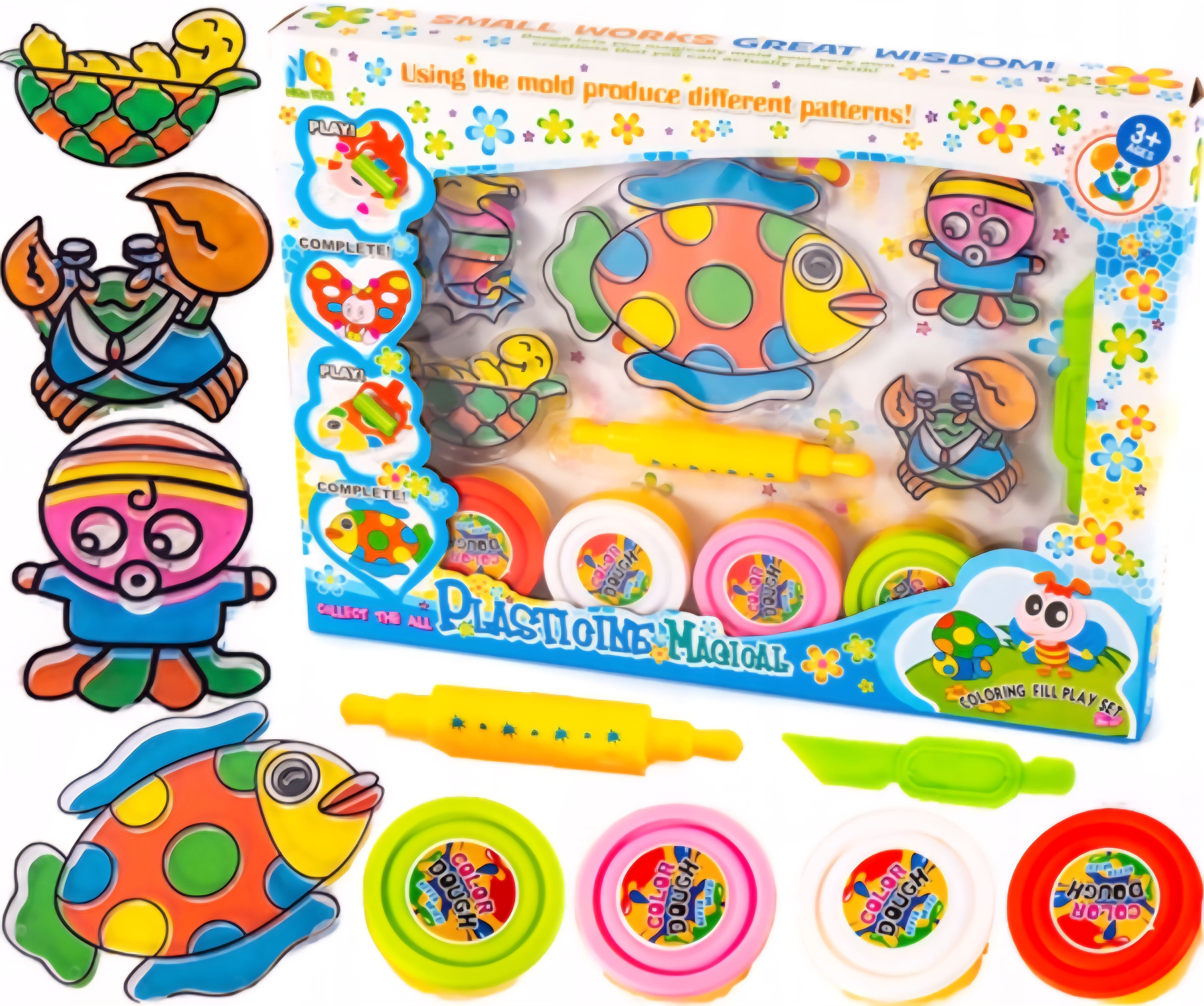 مجموعة تشكيل حيوانات البحر بالعجين