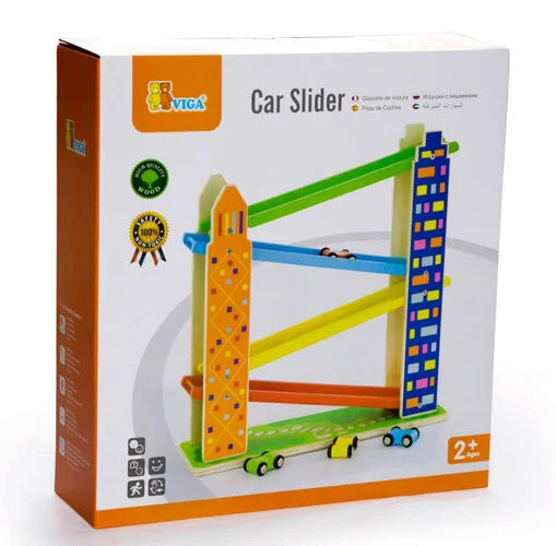 لعبة السيارات المنزلقة الخشبية