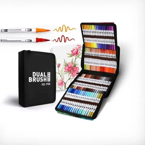 أقلام تلوين مزدوجه الأطراف ١٠٠ لون