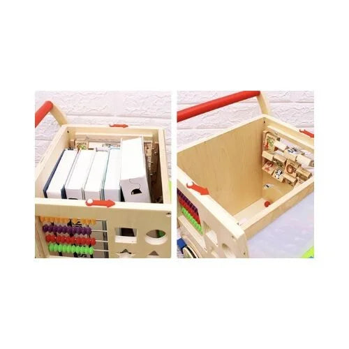 Multi-Functional Wooden Activity Cart
