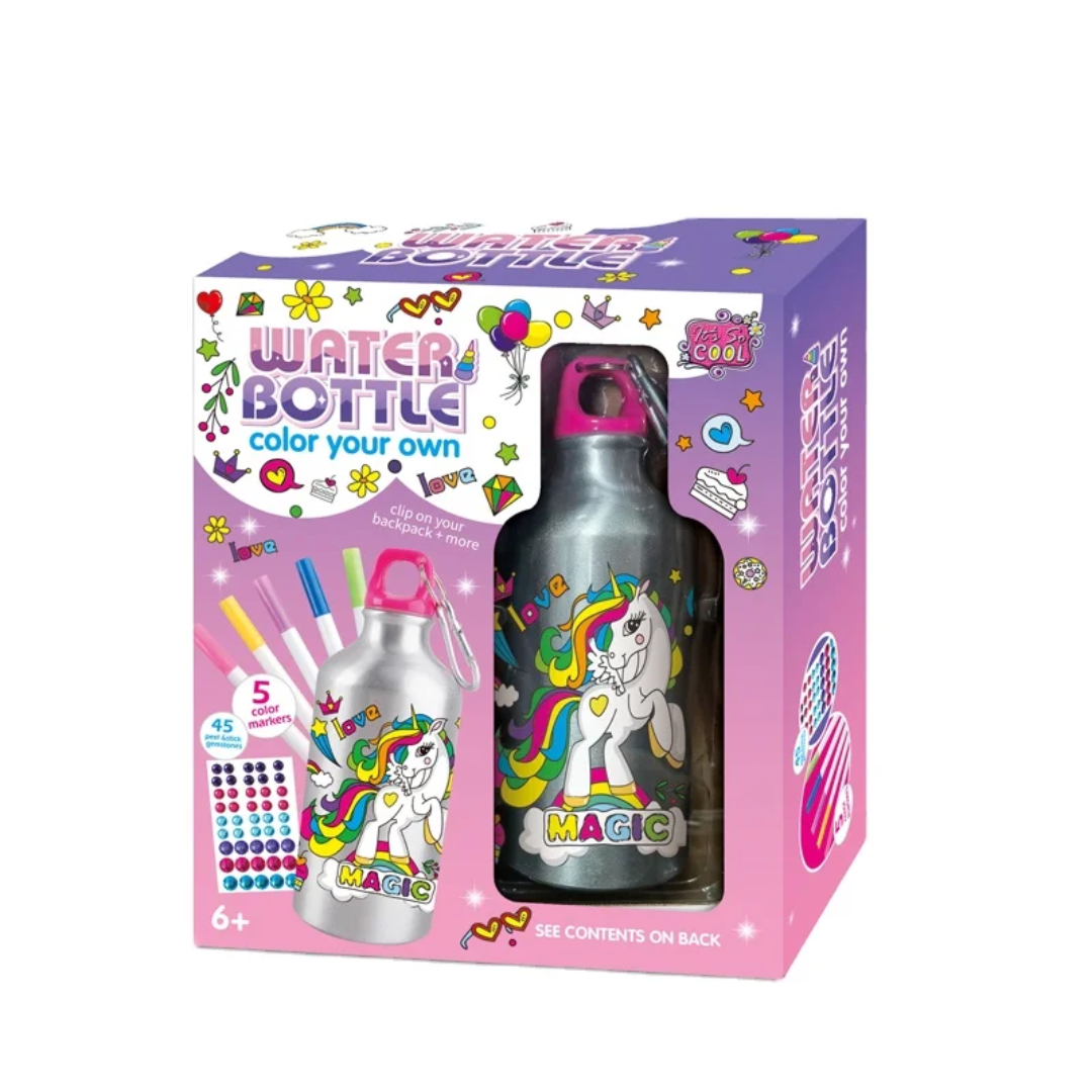 Color Your Own Water Bottle – Unicorn Design