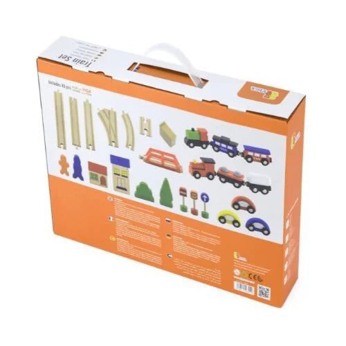 مجموعة مسار القطار الخشبي