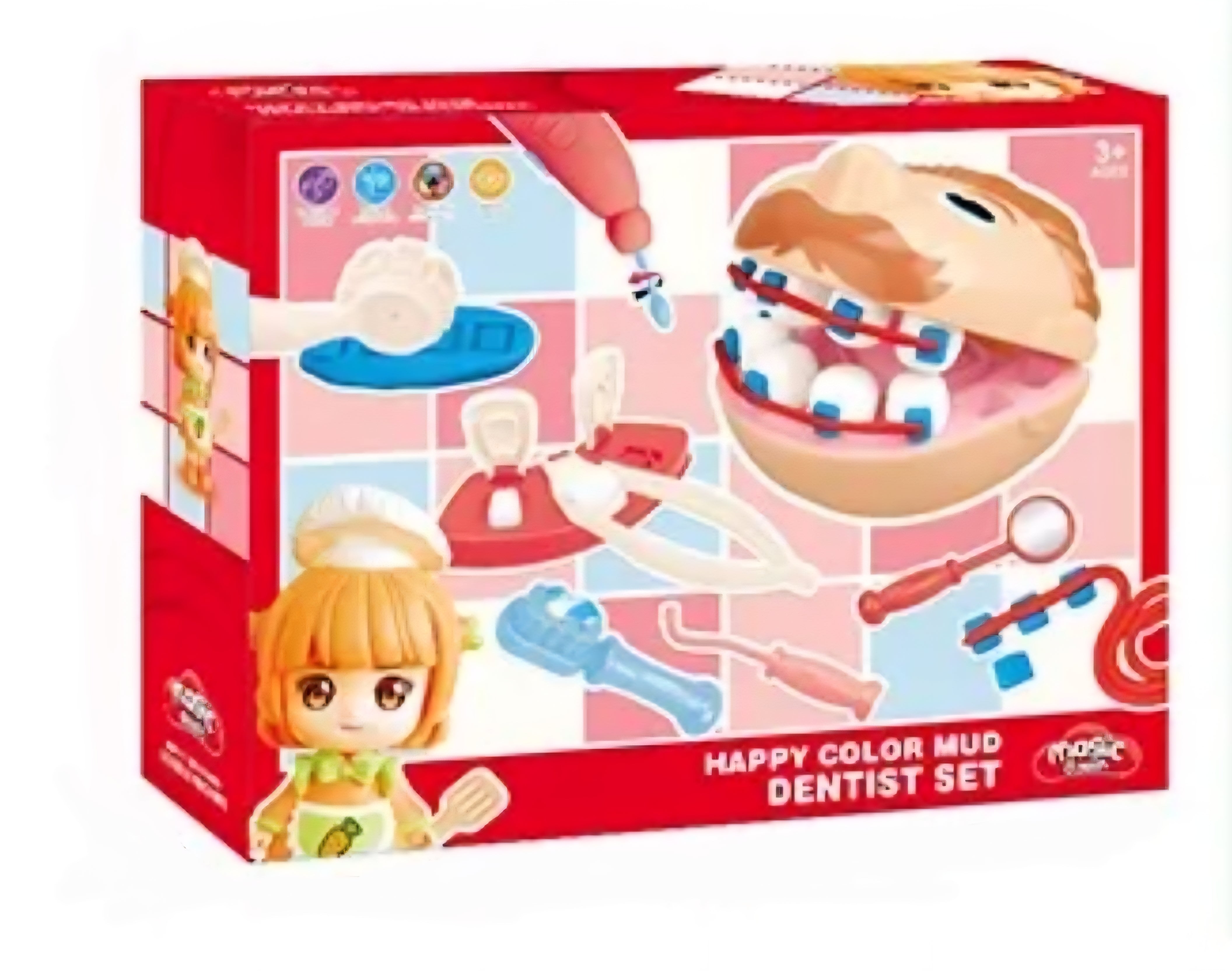 مجموعة طبيب الأسنان بالعجين