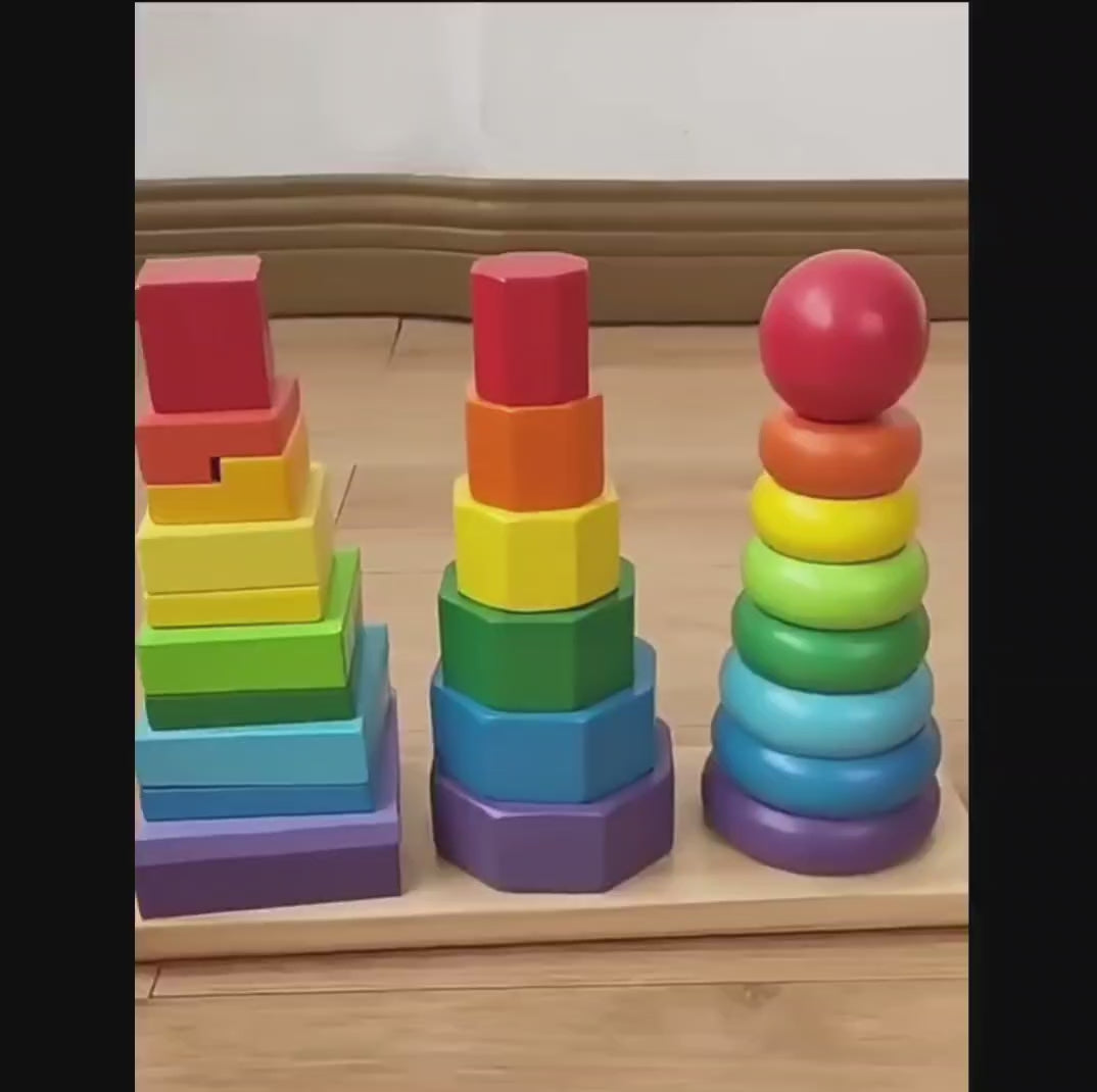 Geometric Stacker – Wooden Toy